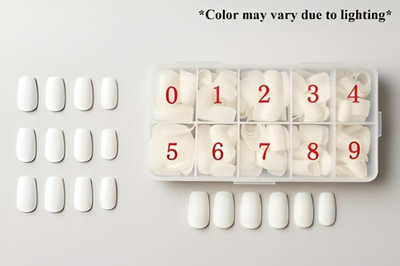 URBANUCANBE Nail Tips,500pcs Acrylic False Nails Long Square Fake Nail Tips,10 Sizes* White(Pack of 500)