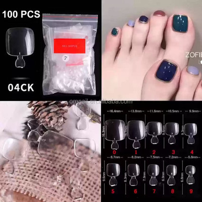 LikeUp 100 PCS False Nails Artificial Clear DIY False Toe Nails Fake Nails for Nail Art Transparent/Clear(Pack of 100)