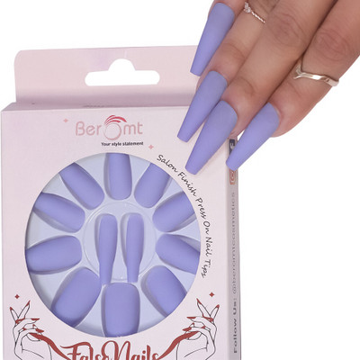 BEROMT PREMIUM MATTE NAILS 538 BLUE(Pack of 12)