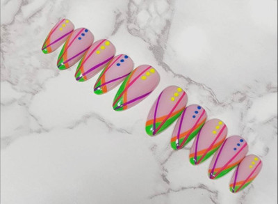 AMOK STORE artificial nail set Multicolor(Pack of 30)