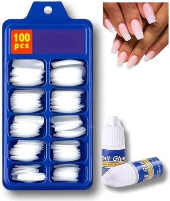 Sujjot Artificial Nails White(Pack of 100)