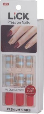 Lick - Press on Nails Artificial NailsSet Matte Red Purple(Pack of 30)