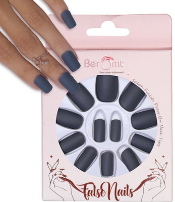 BEROMT PREMIUM MATTE NAILS 425 DARK BLUE(Pack of 12)