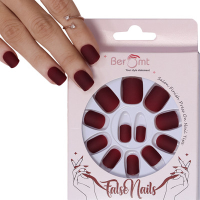 BEROMT PREMIUM MATTE NAILS 468 RED(Pack of 12)