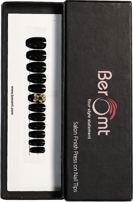 BEROMT CUTE CHARM FALSE NAILS - 03 BLACK(Pack of 12)