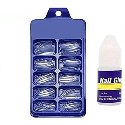 JANOST Ultra Soft Nails Extension Kit With Gule Transparent(Pack of 100)
