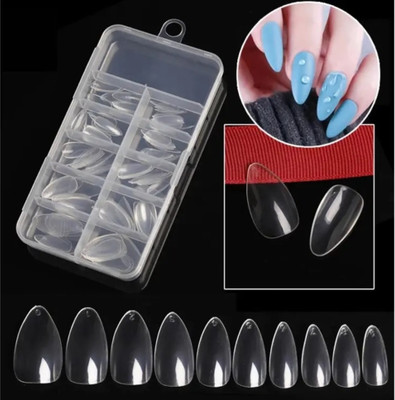 FELICECHIARA Natural Reusable Artificial Nail Tips Best False Nails Transparent(Pack of 100)