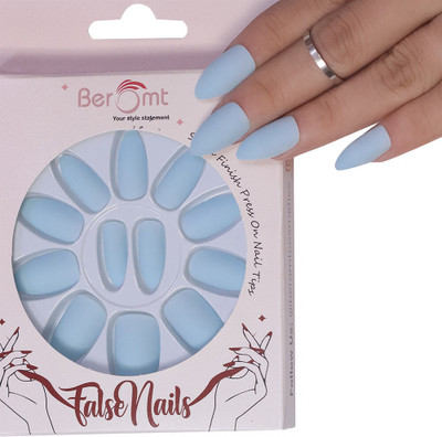 BEROMT PREMIUM MATTE NAILS 563 BLUE(Pack of 12)