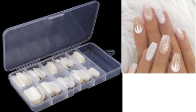 AFARAXIA 100pcs Professional Fake Nails Nails Long Acrylic Nail Tips white(Pack of 100)