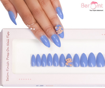 BEROMT CUTE CHARM FALSE NAILS - 05 BLUE(Pack of 12)