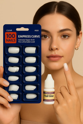 Beauty Fusion ARTIFICIAL 100 pcs nails professional nails with glue transparent(Pack of 100)