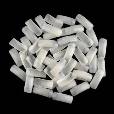 Deeparth Magic Soft Gel Nail Tips Medium Coffin Shaped Nails Tips Transparent White(Pack of 100)