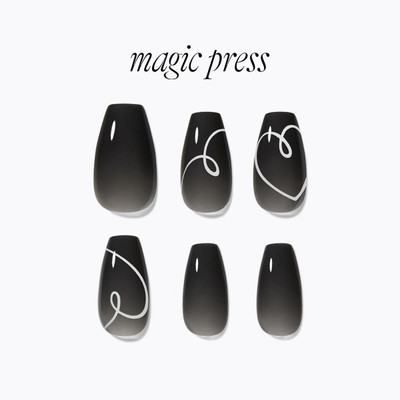 DASHING DIVA Magicpress Drawing Heart Black(Pack of 30)