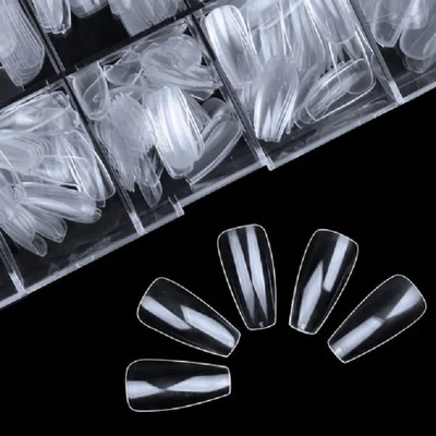 Neycare Best Easy To Use Nails Pre-shape Gel Nail Tips for Full Cover clear(Pack of 100)