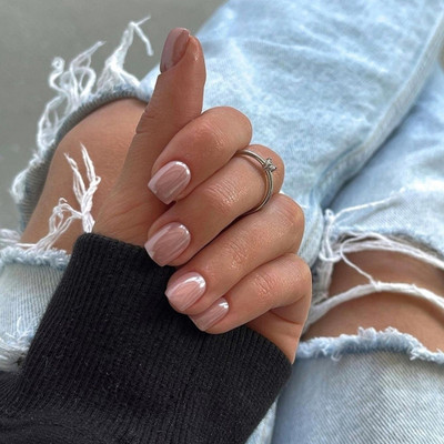 Slay On Designer Abs Plastic Artificial Nails Peach(Pack of 24)