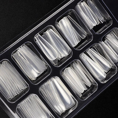 JANOST Perfect Natural Reusable Artificial Nail Tips Best False Nails Transparent(Pack of 100)