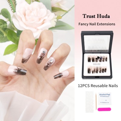 Trust Huda Artificial nails (N-10) multicolour(Pack of 12)