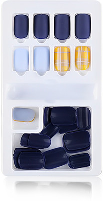 SYGA FakeNails-F635-16- Dark Navy Blue(Pack of 30)