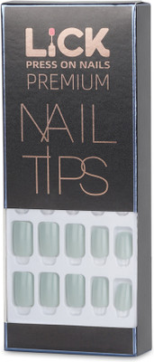 Lick - Press on Nails FB461 Artificial Nails and Fake Nails Set Grey(Pack of 24)