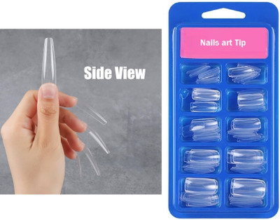 FELICECHIARA Artificial transparent nails Transparent for every Occasions TRANSPARENT(Pack of 100)