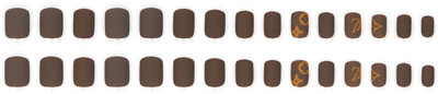 Lick - Press on Nails Matte Chocolate Brown False Acrylic Nails Set Nail Art Square Tints of Ochre-892 Chocolate Brown With Tints of Ochre(Pack of 30)