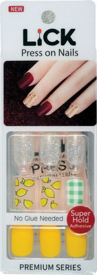 Lick - Press on Nails LKB-88-46-LICK-964 Lemon Yellow(Pack of 30)