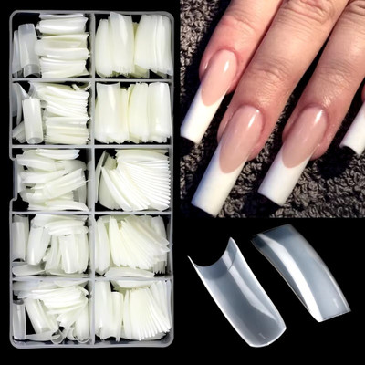 Gabbu new Artificial False nail extension Ready to use No Damage nails off white(Pack of 100)