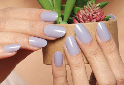Lick - Press on Nails Artificial Nails and Fake Nails Set Dark Grey(Pack of 24)