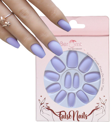 BEROMT PREMIUM MATTE NAILS 472 BLUE(Pack of 12)