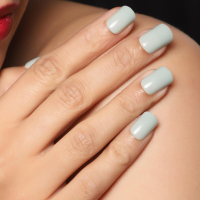 Lick - Press on Nails fake nails_Nail Press-n1_503 Oval Shape Sage Green(Pack of 24)
