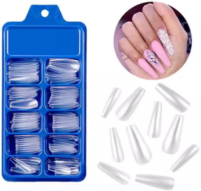 winry Best transparent articial nails with glue TRANSPARENT(Pack of 100)