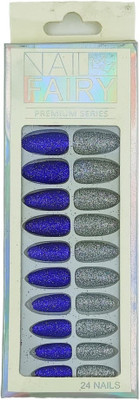 BUKU Artificial fake nails RE-05, Set of 24pcs multicolor(Pack of 24)