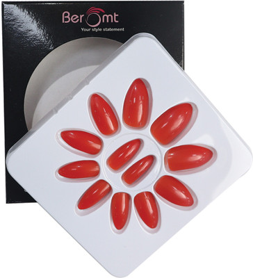 BEROMT PREMIUM GLOSSY NAILS - 440 red(Pack of 12)