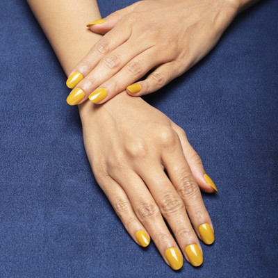 Lick - Press on Nails Artificial Nails and Fake Nails Set Mustard Yellow(Pack of 12)