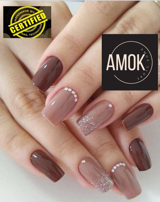 AMOK STORE Best Nails with Strong Glue 1MINI FILER 10 MULTICOLOR(Pack of 12)