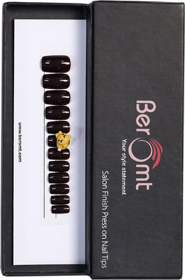 BEROMT CUTE CHARM FALSE NAILS - 19 BLACK(Pack of 12)