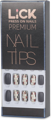 Lick - Press on Nails LKB-89-51-LICK-837 White, Black(Pack of 30)