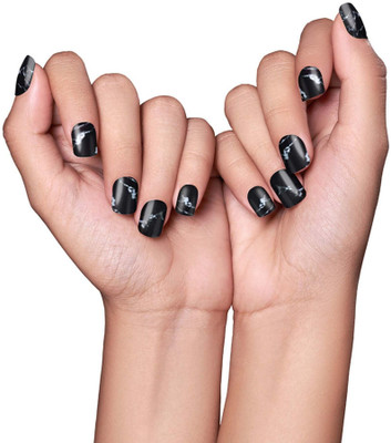Renee Stick On Nails - DN 03 Black(Pack of 24)
