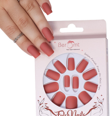 BEROMT PREMIUM MATTE NAILS 529 RED(Pack of 12)