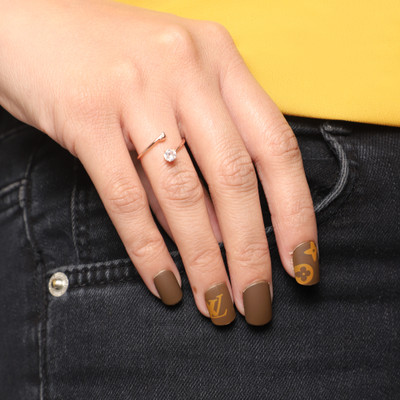 Lick - Press on Nails Artificial NailsSet Matte Brown Blue(Pack of 30)