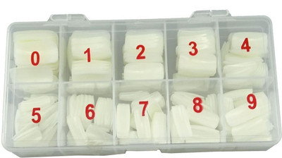 Dios Best Artificial Curve 500 Tips Fake Nails with Glue white (Pack of 500nails) off white(Pack of 500)