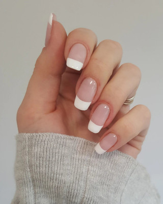 FELICECHIARA Fake 100 Artificial Nail with Glue white TRANSPARENT(Pack of 100)