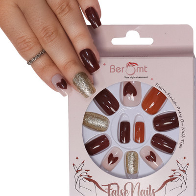 BEROMT BRIDAL & PARTY NAILS 705 MULTI COLOR(Pack of 12)
