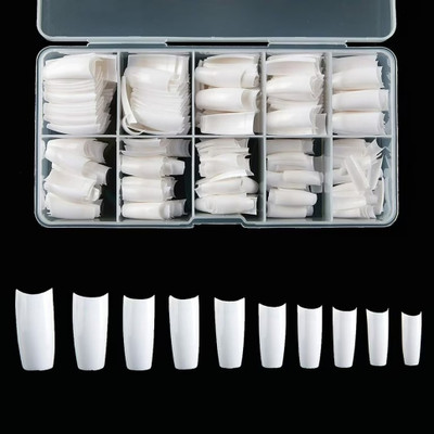 Gabbu Artificial False nail extension Ready to use No Damage nails/. off white(Pack of 100)