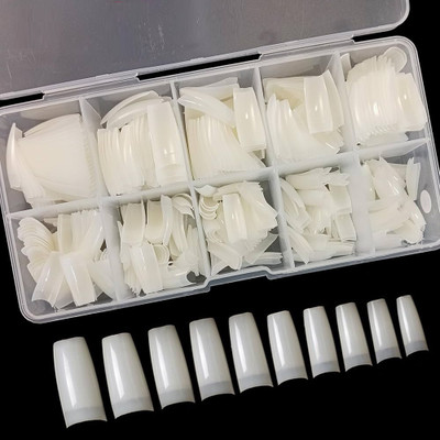 Gabbu Artificial False nail extension Ready to use No Damage nails/ off white(Pack of 100)