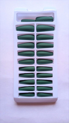 LKA Artificial Nails Green Color(24pcs) Green(Pack of 24)