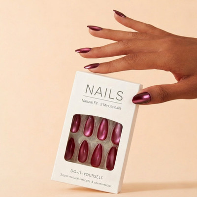 MINARA The Luxe Nail Press Set - Gulabi Rattein Magenta(Pack of 24)