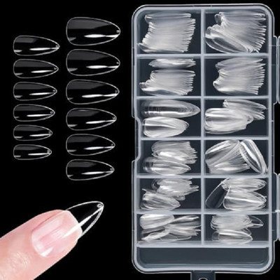 JANOST Artificial Nails Art Set Fake Nails Extension Kit Transparent(Pack of 100)