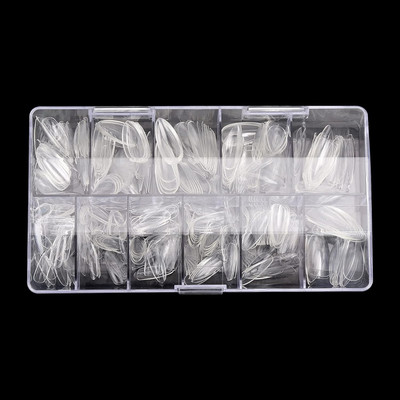 LILLYAMOR Transparent Artificial Nail 100pcs Fake Transparent(Pack of 100)