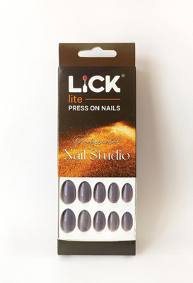 Lick - Press on Nails Reusable Acrylic False/Fake/Artificial Nails Extension Oval Shape Lilac Lilac(Pack of 24)